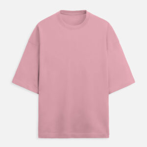 Unisex Terry Oversized Tee — Flamingo, front